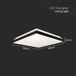 Πλαφονιέρα Οροφής LED Τετράγωνη 18W Μαύρη V-TAC 1280lm Φυσικό Λευκό 4000K – 6990