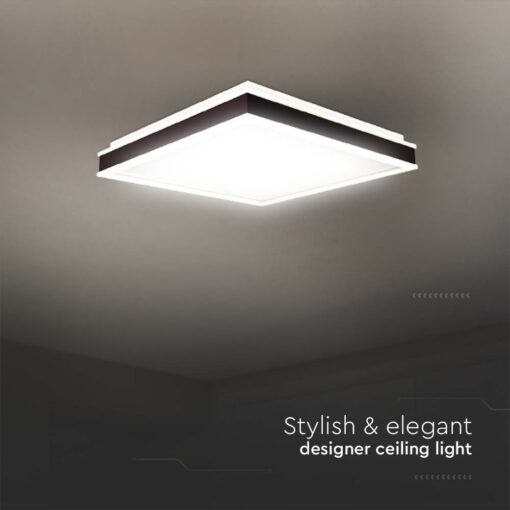 Πλαφονιέρα Οροφής LED Τετράγωνη 18W Μαύρη V-TAC 1280lm Φυσικό Λευκό 4000K – 6990