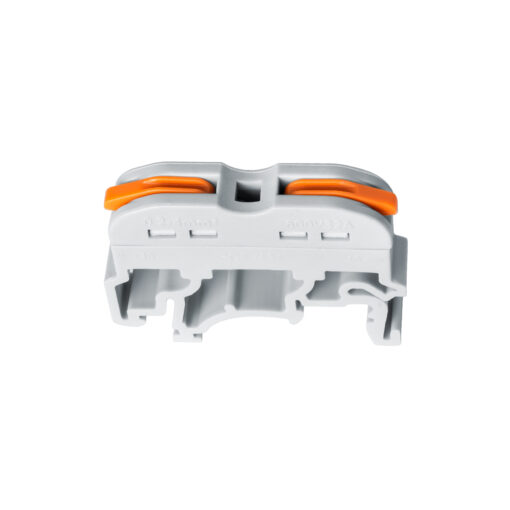 GloboStar® FAST-CONNECT 69904 Μονή Κλέμα Ράγας Ταχείας Σύνδεσης & Διακλάδωσης Καλωδίων για Ηλεκτρολογικούς Πίνακες – 1 x Είσοδος & 1 x Έξοδος με Συμβατή Διατομή Καλωδίων 0.2mm² έως 4mm² – 600V 32A Max – Μ4.5 x Π1 x Υ3.2cm – Γκρι & Πορτοκαλί – Πακέτο 10 Τεμαχίων – 5 Years Warranty