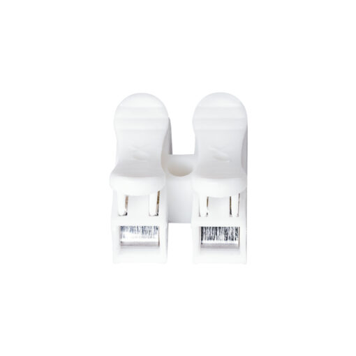 GloboStar® FAST-CONNECT 69905 Διπλή Κλέμα Ταχείας Σύνδεσης & Διακλάδωσης Καλωδίων – 2 x Είσοδοι & 2 x Έξοδοι με Συμβατή Διατομή Καλωδίων 0.2mm² έως 1mm² – 250V 2A Max – Μ2 x Π1.7 x Υ1.3cm – Λευκό – Πακέτο 20 Τεμαχίων – 5 Years Warranty