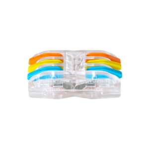 GloboStar® FAST-CONNECT 69908 Τριπλή Κλέμα Ταχείας Σύνδεσης & Διακλάδωσης Καλωδίων – 3 x Είσοδοι & 3 x Έξοδοι με Συμβατή Διατομή Καλωδίων 0.08mm² έως 2.5mm² – 250V/4KV 32A Max – Μ4 x Π4 x Υ1.5cm – Διάφανο με Πορτοκαλί, Κίτρινο & Μπλε – Πακέτο 5 Τεμαχίων – 5 Years Warranty