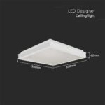 Πλαφονιέρα Οροφής LED Τετράγωνη 18W Λευκή V-TAC 1280lm Φυσικό Λευκό 4000K – 6991