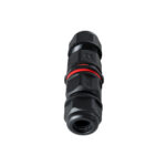 GloboStar® FAST-CONNECT 69919 Διπλός Ι Αδιάβροχος IP68 Σύνδεσμος Ταχείας Σύνδεσης & Διακλάδωσης Καλωδίων – 1 x Είσοδος & 1 x Έξοδος – Εσωτερική Διπλή Κλέμα με Συμβατή Διατομή Καλωδίων 2 x 0.5mm² έως 2 x 1.5mm² – 450V 16A Max – Φ2.5 x Υ9cm – Μαύρο – 5 Years Warranty