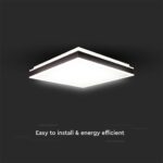 Πλαφονιέρα Οροφής LED Τετράγωνη 24W Μαύρη 45x45cm V-TAC 2500lm Φυσικό Λευκό 4000K – 6992