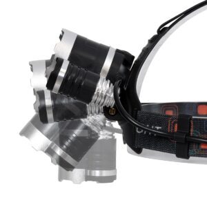 GloboStar® 69926 Φορητός Φακός Κεφαλής Επαναφορτιζόμενος LED Luminus 1 x CREE XM-L2 T6 & 2 XPE LED CHIP x 30W 3000lm 60° Μοιρών με 2 x 18650 Μπαταρία 4400mAh USB 2.0 – 4 Modes – Αδιάβροχο IP54 Ψυχρό Λευκό 6000K Μ7.5 x Π7 x Υ6cm