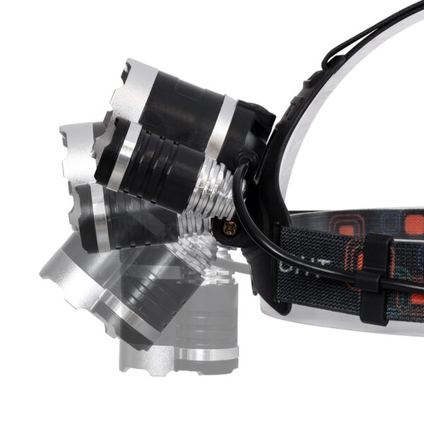 GloboStar® 69926 Φορητός Φακός Κεφαλής Επαναφορτιζόμενος LED Luminus 1 x CREE XM-L2 T6 & 2 XPE LED CHIP x 30W 3000lm 60° Μοιρών με 2 x 18650 Μπαταρία 4400mAh USB 2.0 – 4 Modes – Αδιάβροχο IP54 Ψυχρό Λευκό 6000K Μ7.5 x Π7 x Υ6cm