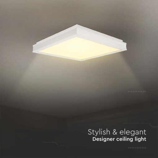 Πλαφονιέρα Οροφής LED Τετράγωνη 24W Λευκή 45x45cm V-TAC 2500lm Φυσικό Λευκό 4000K – 6993