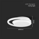 Φωτιστικό Οροφής LED 24W Λευκό V-TAC 2560lm Φυσικό Λευκό 4000K – 6995