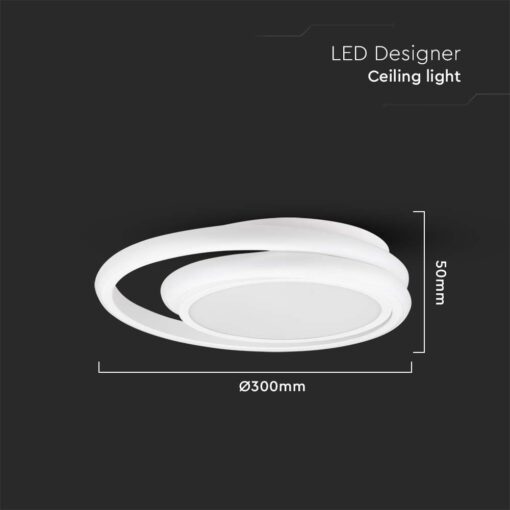Φωτιστικό Οροφής LED 24W Λευκό V-TAC 2560lm Φυσικό Λευκό 4000K – 6995