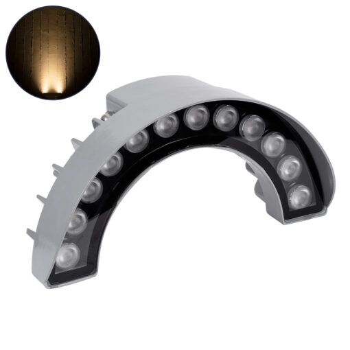 GloboStar® TREELIGHT-WINA 90681 Κυρτή Μπάρα Φωτισμού Wall Washer Ειδική για Φυτά – Δέντρα LED 12W 1320lm 30° DC 24V Αδιάβροχο IP65 Μ23.5 x Π7.5 x Υ12cm Θερμό Λευκό 3000K – Ασημί – 3 Years Warranty