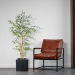 GloboStar® Artificial Garden CATALONIA 20767 Επιδαπέδιο Πολυεστερικό Τσιμεντένιο Κασπώ Γλάστρα – Flower Pot Μαύρο Μ30 x Π30 x Υ30cm