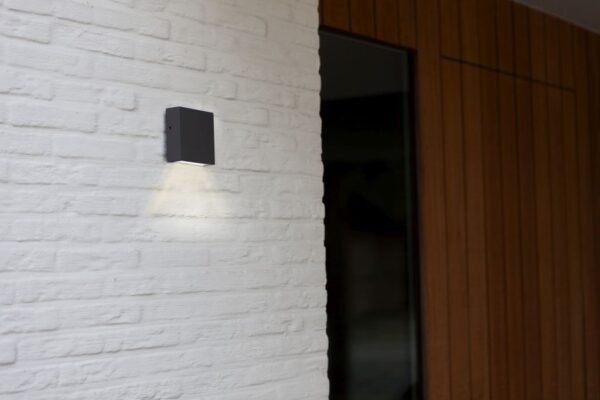 Lutec Gemini Xf Φωτιστικό Τοίχου Εξωτερικού Χώρου Down Σκούρο Γκρι 4000K LED 800lm 4000K IP54 – 5104001118