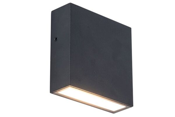 Lutec Gemini Xf Φωτιστικό Τοίχου Εξωτερικού Χώρου Down Μαύρο LED 800lm 3000K IP54 – 5104002012