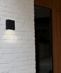 Lutec Gemini Xf Φωτιστικό Τοίχου Εξωτερικού Χώρου Down Μαύρο LED 800lm 3000K IP54 – 5104002012