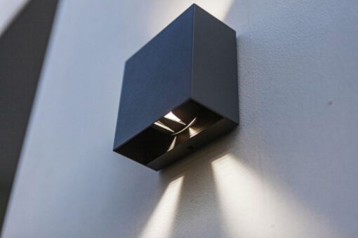 Lutec Gemini Επιτοίχιο Φωτιστικό Εξωτερικού Χώρου Beams Up&Down Σκούρο Γκρι 4000K LED 400lm 4000K – 5104005118