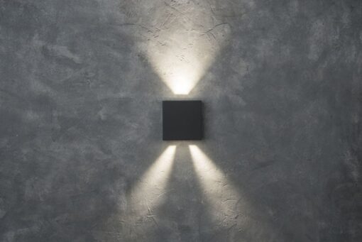 Lutec Gemini Επιτοίχιο Φωτιστικό Εξωτερικού Χώρου Beams Up&Down Σκούρο Γκρι 4000K LED 400lm 4000K – 5104005118