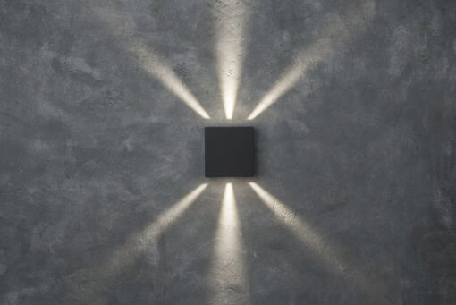 Lutec Gemini Επιτοίχιο Φωτιστικό Εξωτερικού Χώρου Beams Up&Down Σκούρο Γκρι 4000K LED 400lm 4000K – 5104005118