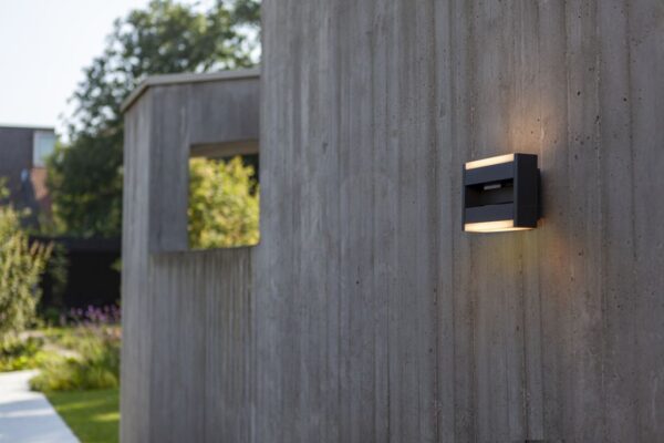 Lutec Conroy Φωτιστικό Τοίχου Βεράντας Σκούρο Γκρι Χρώματος Περιστρεφόμενο LED Dimmable 1200lm 3000K IP54 – 5107001118