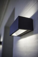 Lutec Gemini Square Medium Φωτιστικό Τοίχου Εξωτερικού Χώρου Up&Down Σκούρο Γκρι LED 1230lm 4000K IP54 – 5189101118