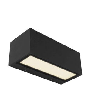 Lutec Gemini Επιτοίχιο Φωτιστικό Medium Εξωτερικού Χώρου Led Up&Down Μαύρο Χρώματος LED 1230lm 3000K IP54 – 5189112012