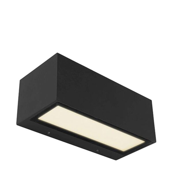 Lutec Gemini Επιτοίχιο Φωτιστικό Medium Εξωτερικού Χώρου Led Up&Down Μαύρο Χρώματος LED 1230lm 3000K IP54 – 5189112012