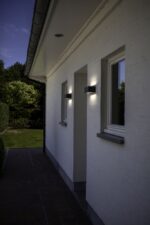 Lutec Gemini Επιτοίχιο Φωτιστικό Medium Εξωτερικού Χώρου Led Up&Down Μαύρο Χρώματος LED 1230lm 3000K IP54 – 5189112012