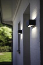 Lutec Gemini Επιτοίχιο Φωτιστικό Medium Εξωτερικού Χώρου Led Up&Down Μαύρο Χρώματος LED 1230lm 3000K IP54 – 5189112012