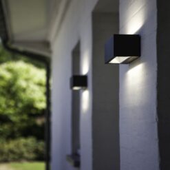 Lutec Gemini Επιτοίχιο Φωτιστικό Medium Εξωτερικού Χώρου Led Up&Down Μαύρο Χρώματος LED 1230lm 3000K IP54 – 5189112012