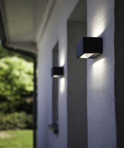 Lutec Gemini Επιτοίχιο Φωτιστικό Medium Εξωτερικού Χώρου Led Up&Down Μαύρο Χρώματος LED 1230lm 3000K IP54 – 5189112012