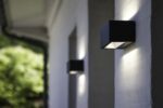 Lutec Gemini Square Small Φωτιστικό Τοίχου Up&Down Εξωτερικού Χώρου Σκούρο Γκρι LED IP54 500lm 3000K – 5189113118
