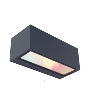 Lutec Gemini Επιτοίχιο Φωτιστικό Εξωτερικού Χώρου Up&Down με Απομακρυσμένη Λειτουργία Connect Σκούρο Γκρι Χρώμα LED 900lm 2700-6500K&RGB IP54 – 5189120118