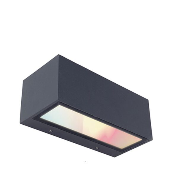 Lutec Gemini Square Small Φωτιστικό Τοίχου Up&Down Εξωτερικού Χώρου Σκούρο Γκρι LED IP54 500lm 3000K – 5189113118