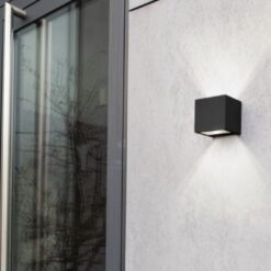 Lutec Gemini Mini Square Επιτοίχιο Φωτιστικό Εξωτερικού Χώρου Μαύρου Χρώματος LED 850lm 3000K IP54 – 5189125012