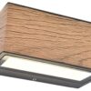 Lutec Gemini Επιτοίχιο Φωτιστικό Εξωτερικού Χώρου Wood Effect Σκούρο Γκρι LED 10,5W 500lm 4000K IP54 – 5189135118