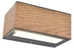 Lutec Gemini Επιτοίχιο Φωτιστικό Εξωτερικού Χώρου Wood Effect Σκούρο Γκρι LED 10,5W 500lm 4000K IP54 – 5189135118
