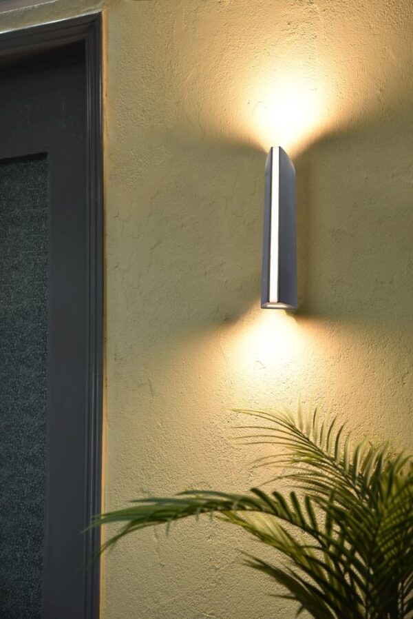 Lutec Leo Φωτιστικό Τοίχου Εξωτερικού Χώρου Σκούρο Γκρι LED 870lm 3000K IP54 – 5192701335