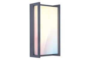 Lutec Qubo Επιτοίχιο Φωτιστικό Εξωτερικού Χώρου με Απομακρυσμένη Λειτουργία Connect Σκούρο Γκρι Χρώμα LED 1200lm 2700-6500K&RGB IP54 – 5193004118