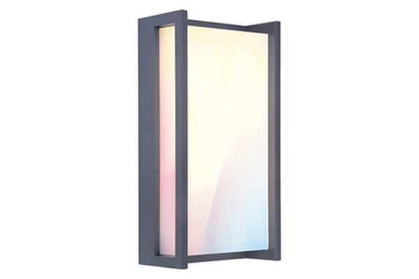 Lutec Qubo Επιτοίχιο Φωτιστικό Εξωτερικού Χώρου με Απομακρυσμένη Λειτουργία Connect Σκούρο Γκρι Χρώμα LED 1200lm 2700-6500K&RGB IP54 – 5193004118