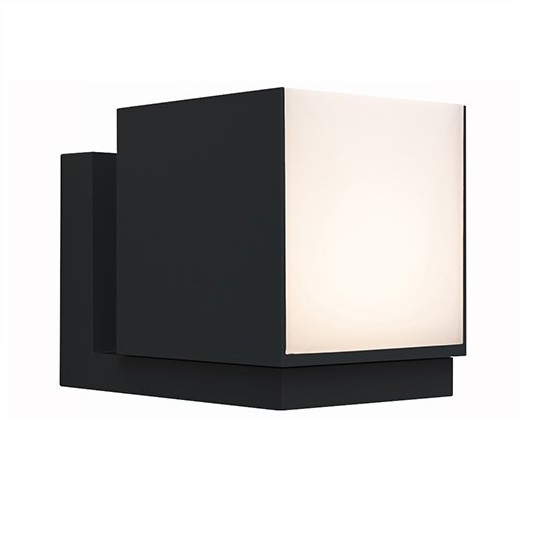 Lutec Cuba Επιτοίχιο Φωτιστικό Εξωτερικού Χώρου Μαύρου Χρώματος LED 600lm 3000K IP54 – 5193803012