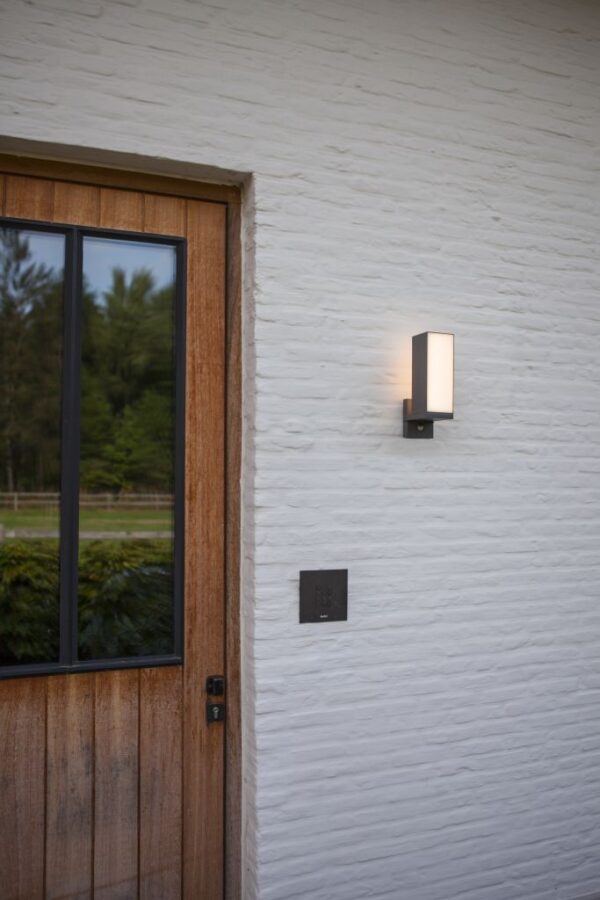 Lutec Cuba Επιτοίχιο Φωτιστικό Εξωτερικού Χώρου Με Ανιχνευτή Κίνησης Σκούρο Γκρι Χρώμα LED 1000lm 3000K IP54 – 5193811118