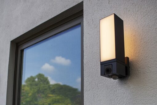 Lutec Cuba Επιτοίχιο Φωτιστικό Εξωτερικού Χώρου Led Με Camera Με Ανιχνευτή Κίνησης Σκούρο Γκρι Connect LED Dimmable 1000lm 2700-6500K IP44 – 5193812118