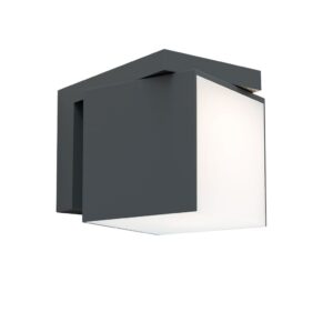 Lutec Cuba Επιτοίχιο Φωτιστικό Εξωτερικού Χώρου Σκούρο Γκρι Χρώμα Περιστρεφόμενο 4000K LED 600lm 4000K IP54 – 5193814118