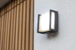 Lutec Qubo Square Φωτιστικό Τοίχου Εξωτερικού Χώρου Σκούρο Γκρι LED 650lm 3000K IP54 – 5195401118