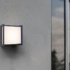 Lutec Qubo Square Φωτιστικό Τοίχου Εξωτερικού Χώρου Σκούρο Γκρι LED 650lm 3000K IP54 – 5195401118