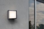 Lutec Qubo Square Φωτιστικό Τοίχου Εξωτερικού Χώρου Σκούρο Γκρι LED 650lm 3000K IP54 – 5195401118