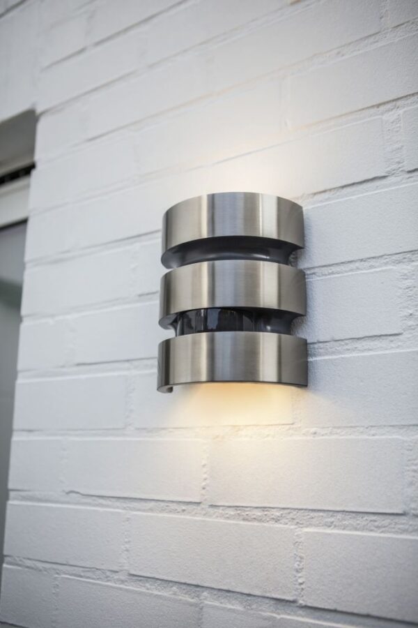 Lutec Maya Φωτιστικό Τοίχου Εξωτερικού Χώρου Με Ανιχνευτή Κίνησης Inox LED 1000lm 3000K IP44 – 5198401001