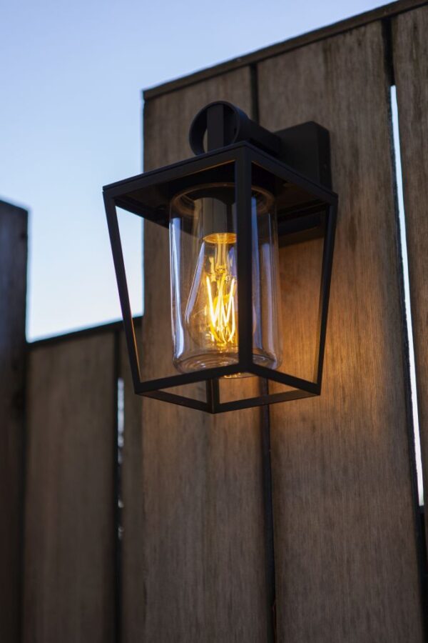 Lutec West Επιτοίχιο Φωτιστικό Βεράντας Down E27 Μαύρο IP44 – 5207901012