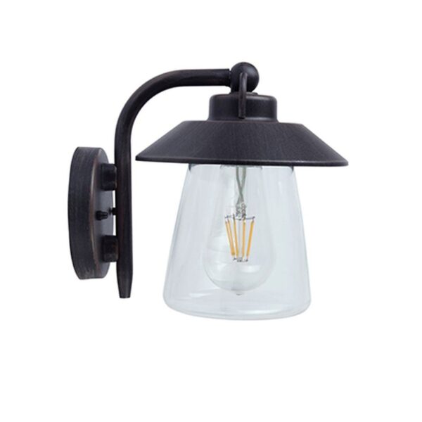 Lutec Cate Φωτιστικό Τοίχου Εξωτερικού Χώρου Μαύρο E27 IP44 – 5264201213