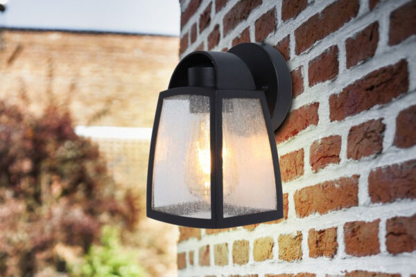 Lutec Kelsey Φωτιστικό Τοίχου Εξωτερικού Χώρου E27 Μαύρο IP44 – 5273701012