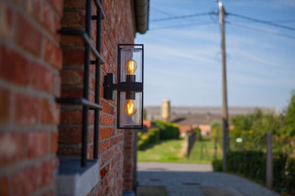 Lutec Flair Double Φωτιστικό Τοίχου Εξωτερικού Χώρου Μαύρο E27 IP44 – 5288804012